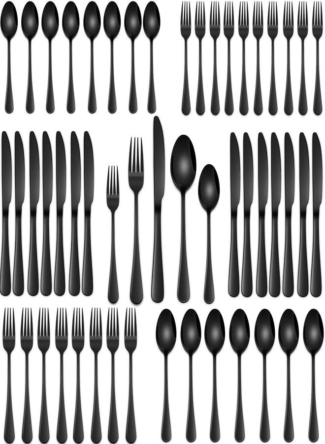 DEHOV 30 PCs Flatware Sets,Black Stainless Steel Silverware Sets Service For 6 Person,Durable Cutlery Sets For Home,Party,Restaurant,Tableware Cutlery Sets - Image 1